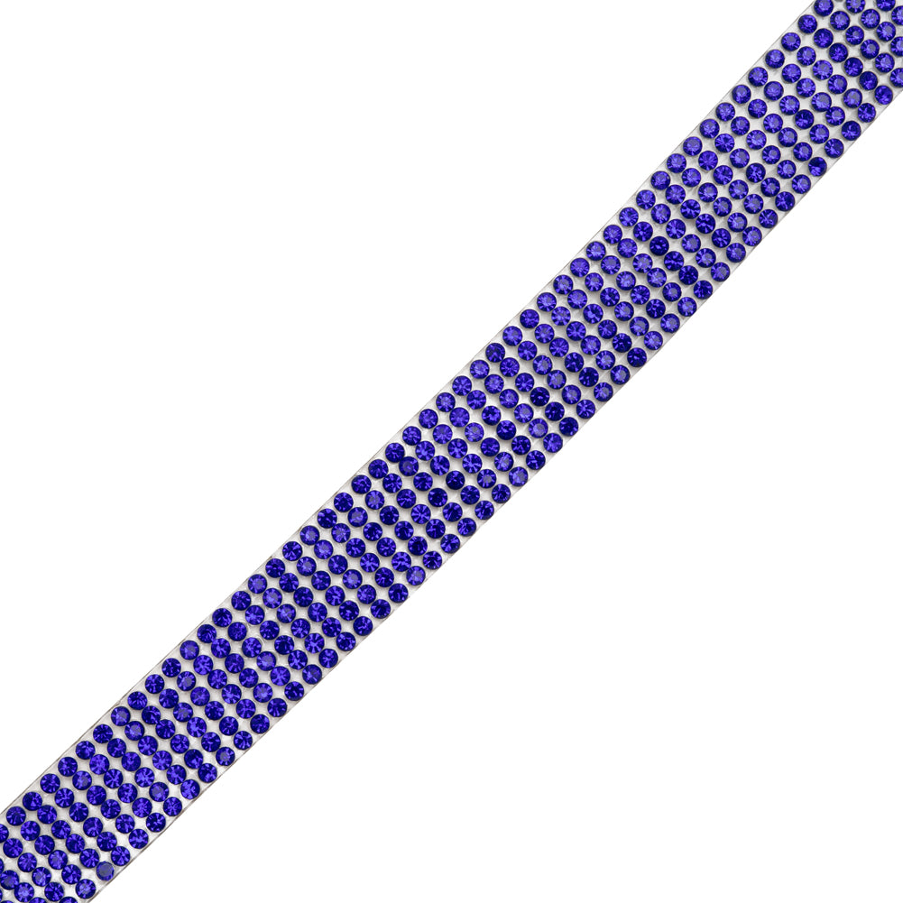 Yaya Han Iron-On Rhinestone Trim - 6-Row Sapphire Blue Crystal, 0.5" - Cosplay Collection - Folded