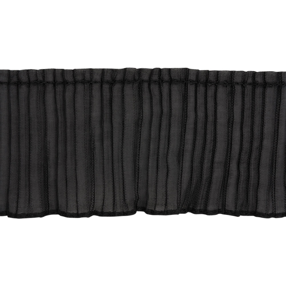 Yaya Han Pleated Ruffle Trim - Black, 3" - Cosplay Collection