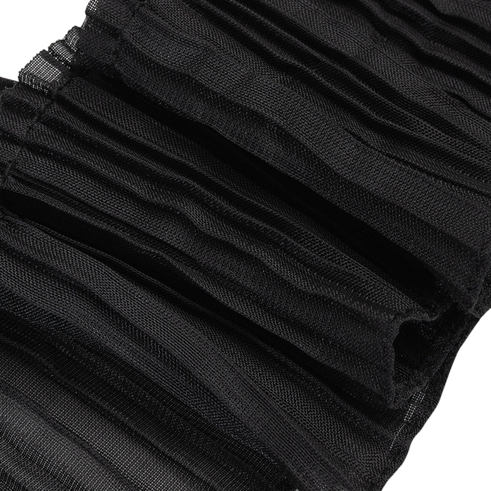 Yaya Han Pleated Ruffle Trim - Black, 3" - Cosplay Collection