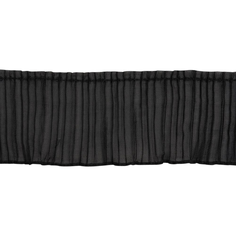 Yaya Han Pleated Ruffle Trim - Black, 3" - Cosplay Collection