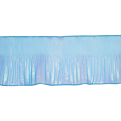 Yaya Han Pleated Ruffle Organza Trim - Mermaid Blue and Green Iridescent, 5.5"