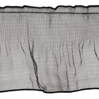Yaya Han Pleated Ruffle Organza Trim - Mermaid Black and Iridescent Stripes, 5" - Cosplay Collection