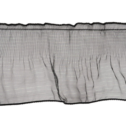 Yaya Han Pleated Ruffle Organza Trim - Mermaid Black and Iridescent Stripes, 5" - Cosplay Collection