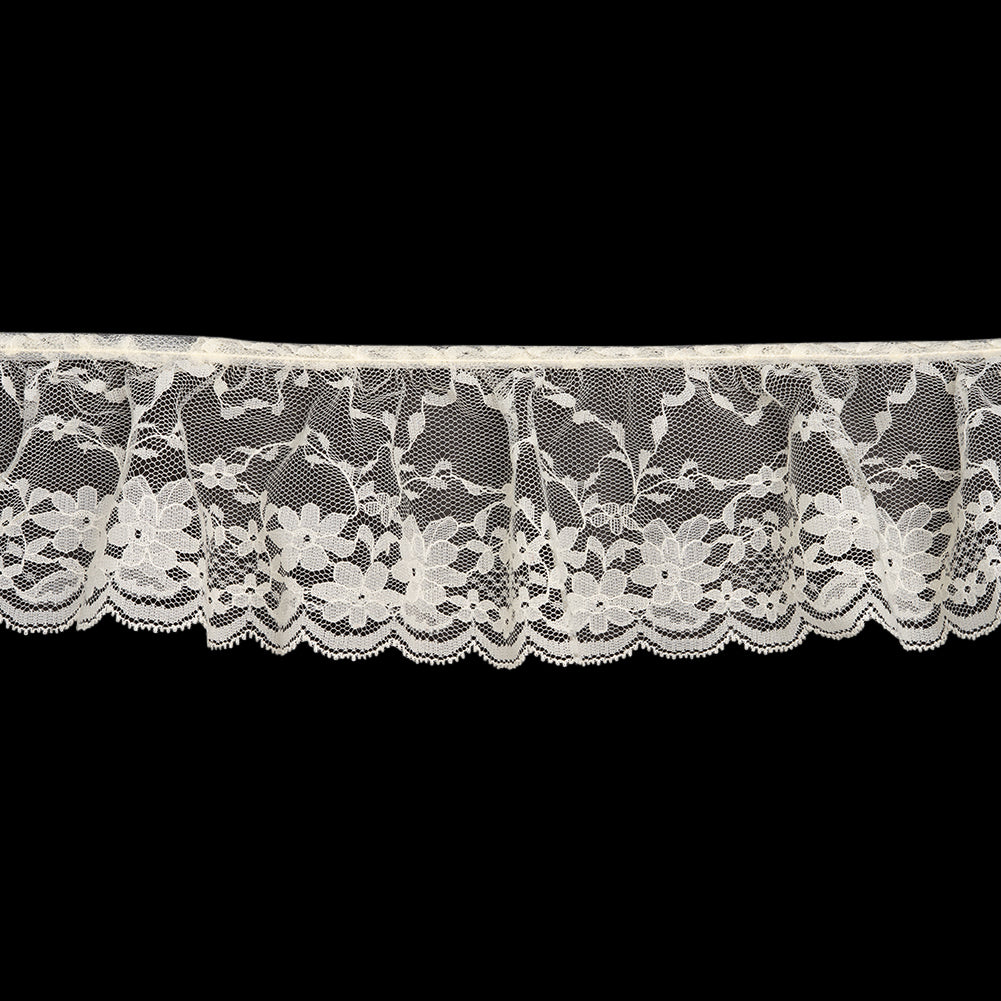 Yaya Han Ruffled Lace Trim - Champagne Floral, 3.5" - Cosplay Collection