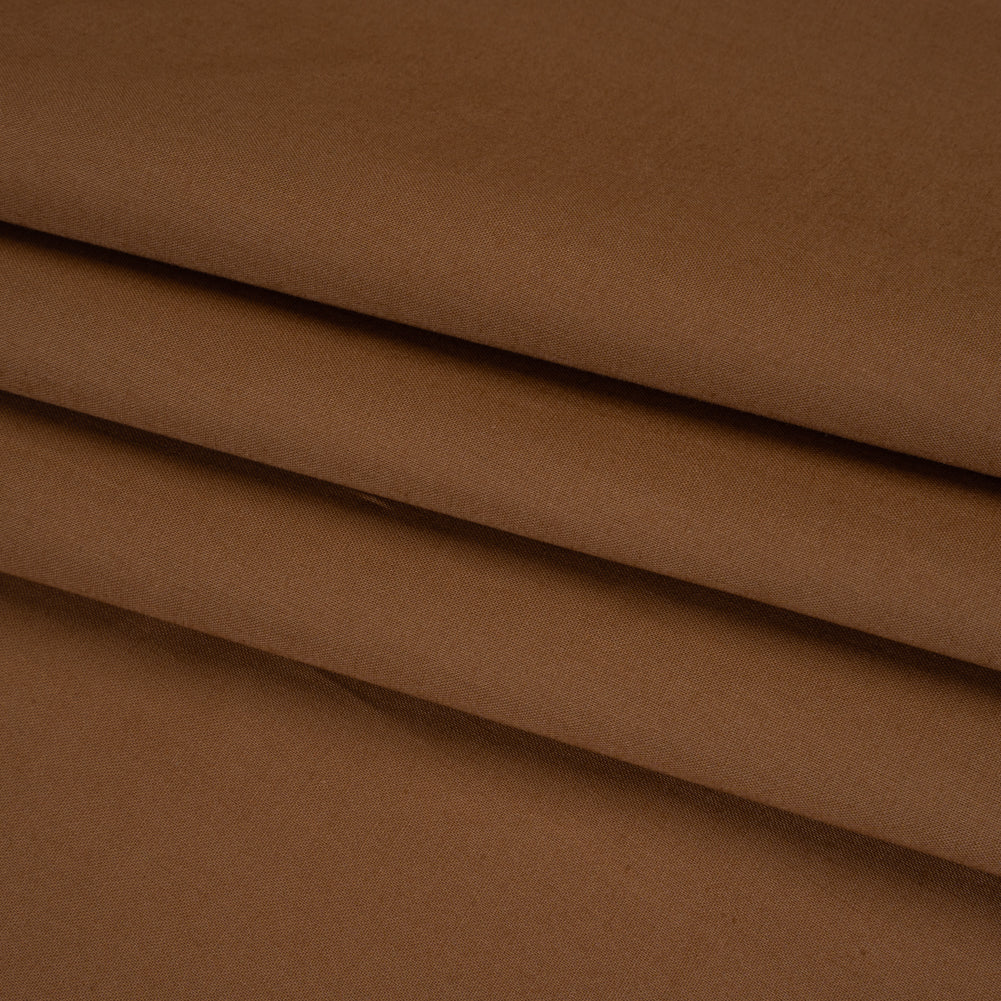 Sew Classic Solid Quilting Cotton Fabrics - Medium Cocoa Folded