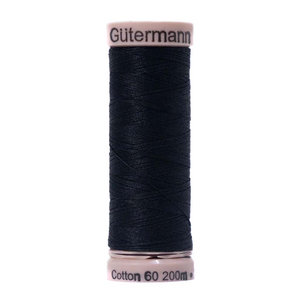 Gutermann 60 Wt Natural Cotton Thread 200m - 1001 Black