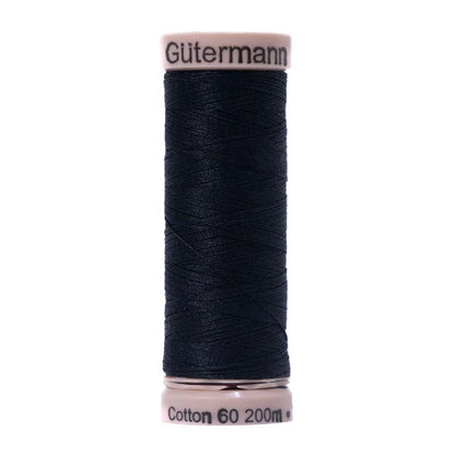 Gutermann 60 Wt Natural Cotton Thread 200m - 1001 Black