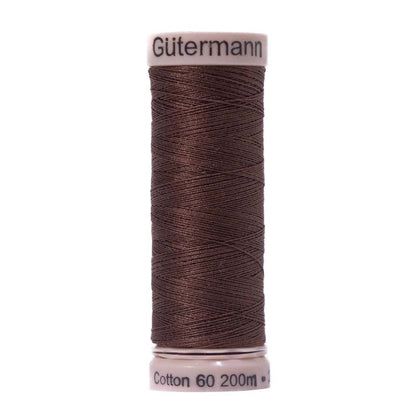 Gutermann 60 Wt Natural Cotton Thread 200m - 3060 Brown