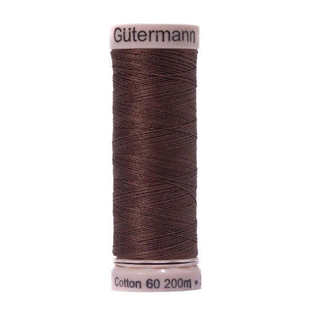 Gutermann 60 Wt Natural Cotton Thread 200m - 3060 Brown