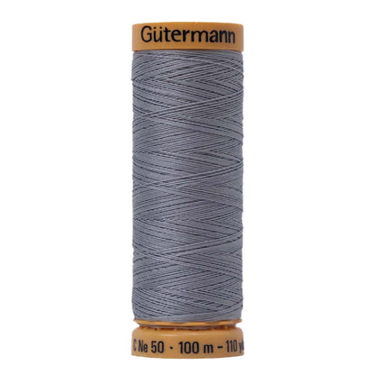 Gutermann Natural Cotton Thread 100m - 9200 Silver Streak
