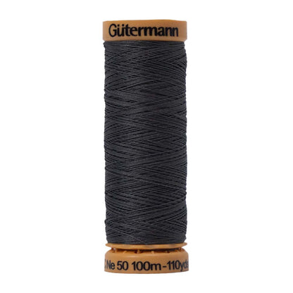 Gutermann Natural Cotton Thread 100m - 9500 Dark Gray