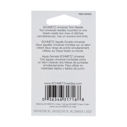Schmetz Universal Twin Machine Needle - 2.0/80 - 1 ct