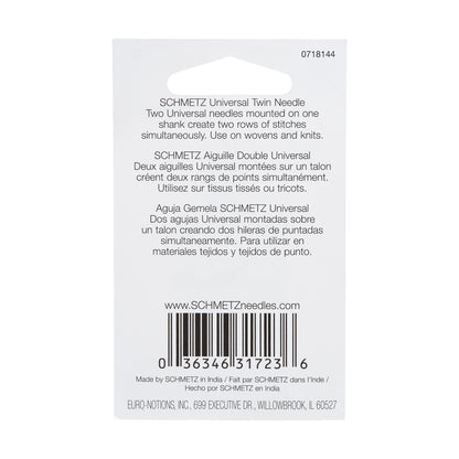Schmetz Universal Twin Machine Needle - 2.5/80 - 1 ct