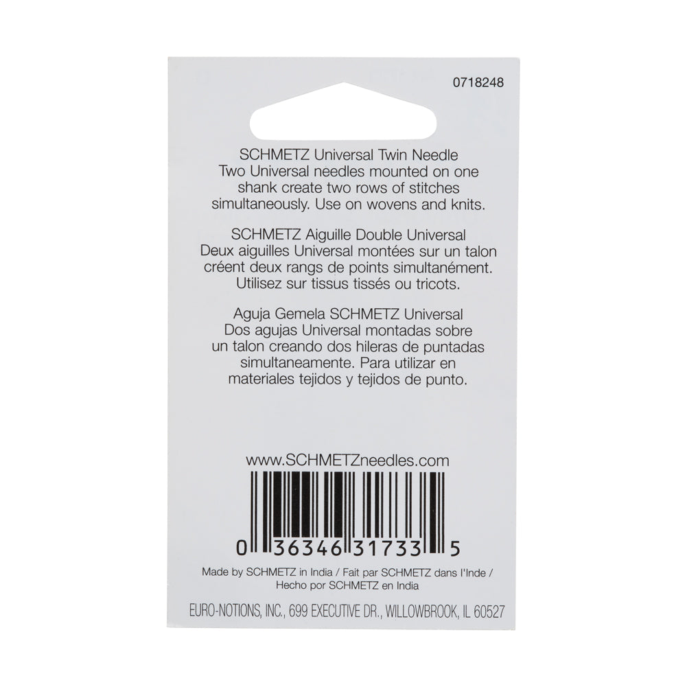 Schmetz Universal Twin Machine Needle - 1.6/70 - 1 ct - Detail