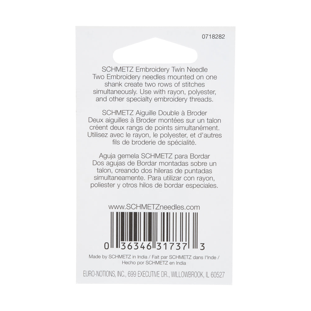 Schmetz Double Embroidery Twin Machine Needle - 3.0/75 - 1 ct - Detail