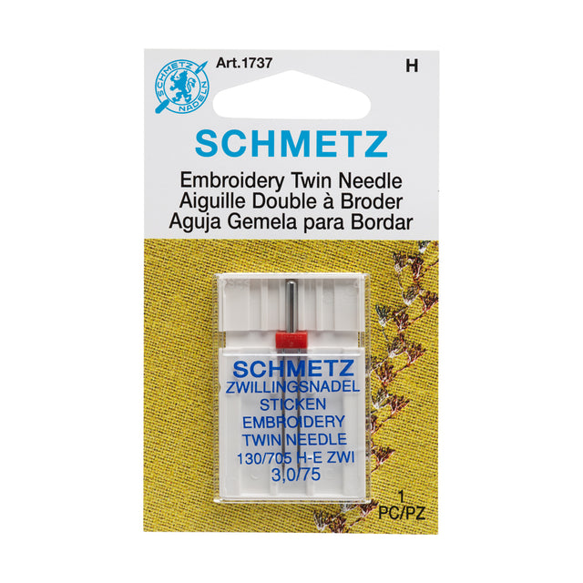 Schmetz Double Embroidery Twin Machine Needle - 3.0/75 - 1 ct