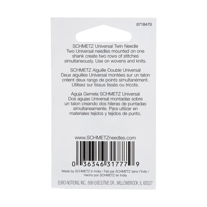 Schmetz Universal Twin Machine Needle - 1.6/80 - 1 ct