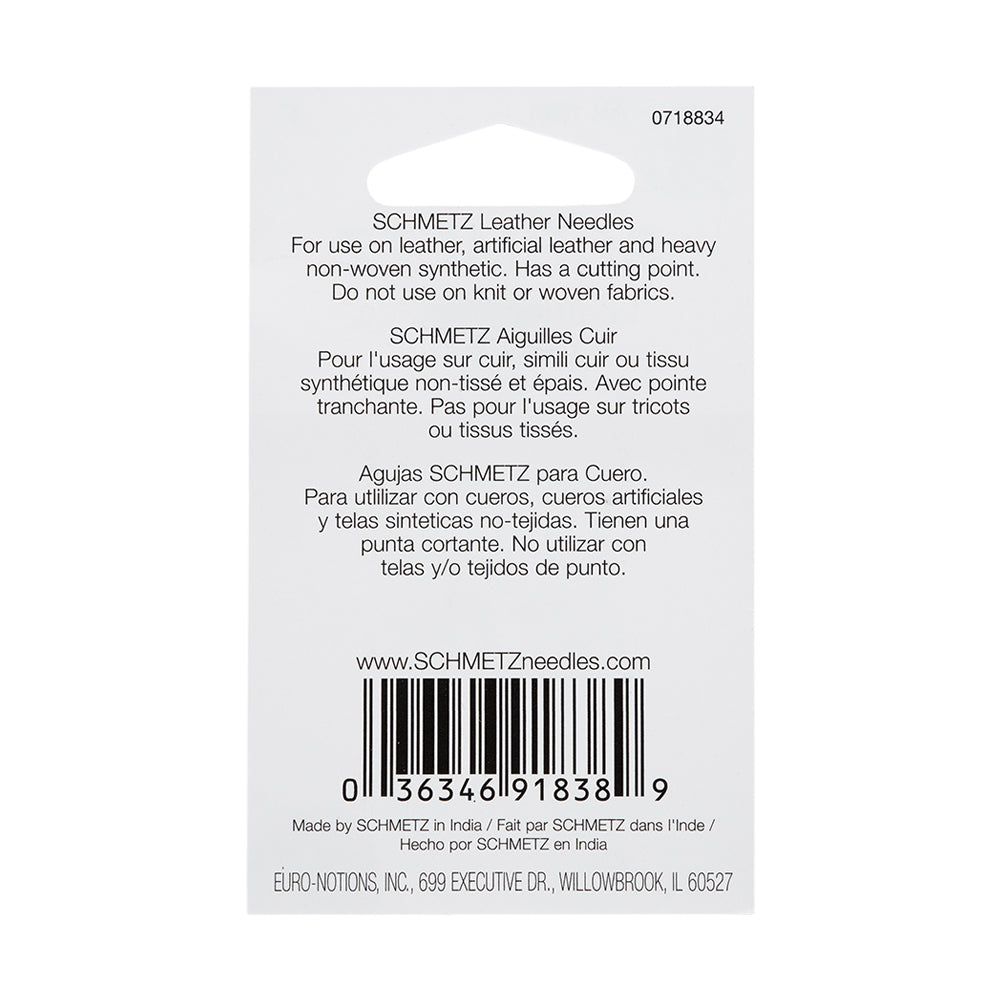 Schmetz Leather Machine Needles - Assorted Sizes - 5 ct