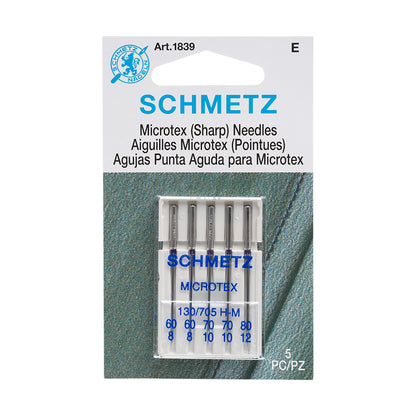 Schmetz Microtex Sharp Machine Needles - Assorted Sizes - 5 ct