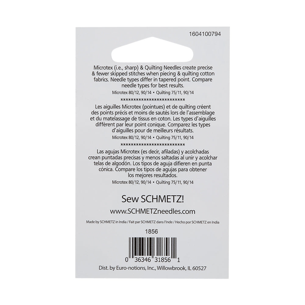 Schmetz Piecing and Quilting Machine Needles - Assorted Sizes and Types - 5 ct