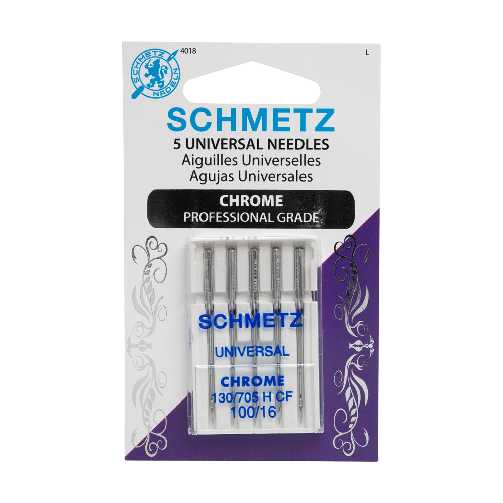Schmetz Chrome Universal Machine Needles - 100/16 - 5 ct