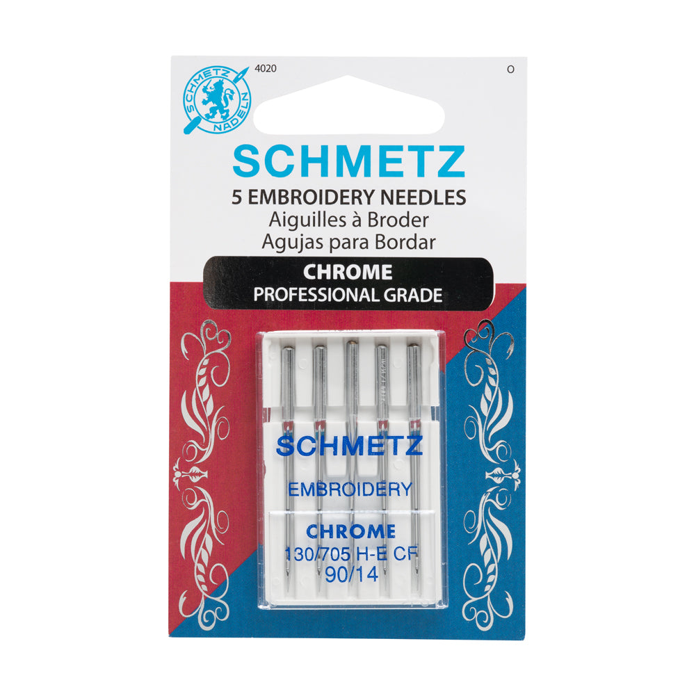 Schmetz Chrome Embroidery Machine Needles - 90/14 - 5 ct