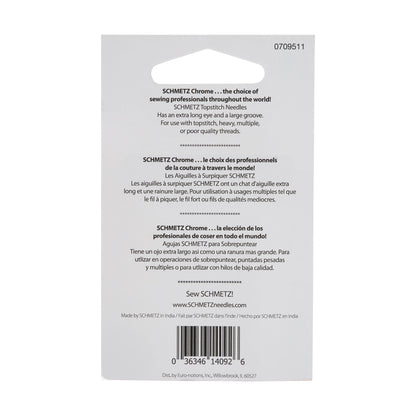 Schmetz Chrome Topstitch Machine Needles - 80/12 - 5 ct