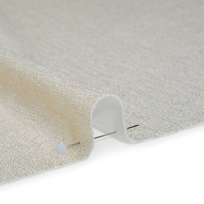 Metallic Foiled Uneven Stretch Rib Knit - Gold on Ivory - Estelle Collection