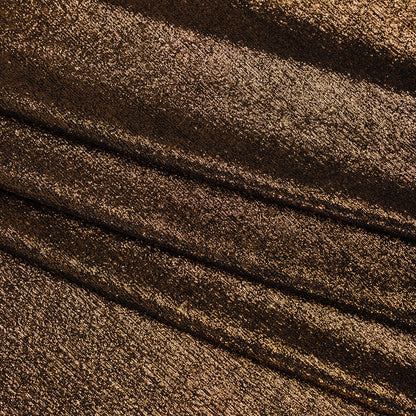 Metallic Foiled Uneven Stretch Rib Knit - Rose Gold on Black - Estelle Collection Folded