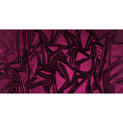 Metallic Foiled Uneven Stretch Rib Knit - Fuchsia on Black - Estelle Collection Full