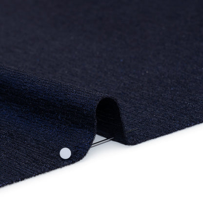 Metallic Foiled Uneven Stretch Rib Knit - Royal Blue on Black - Estelle Collection