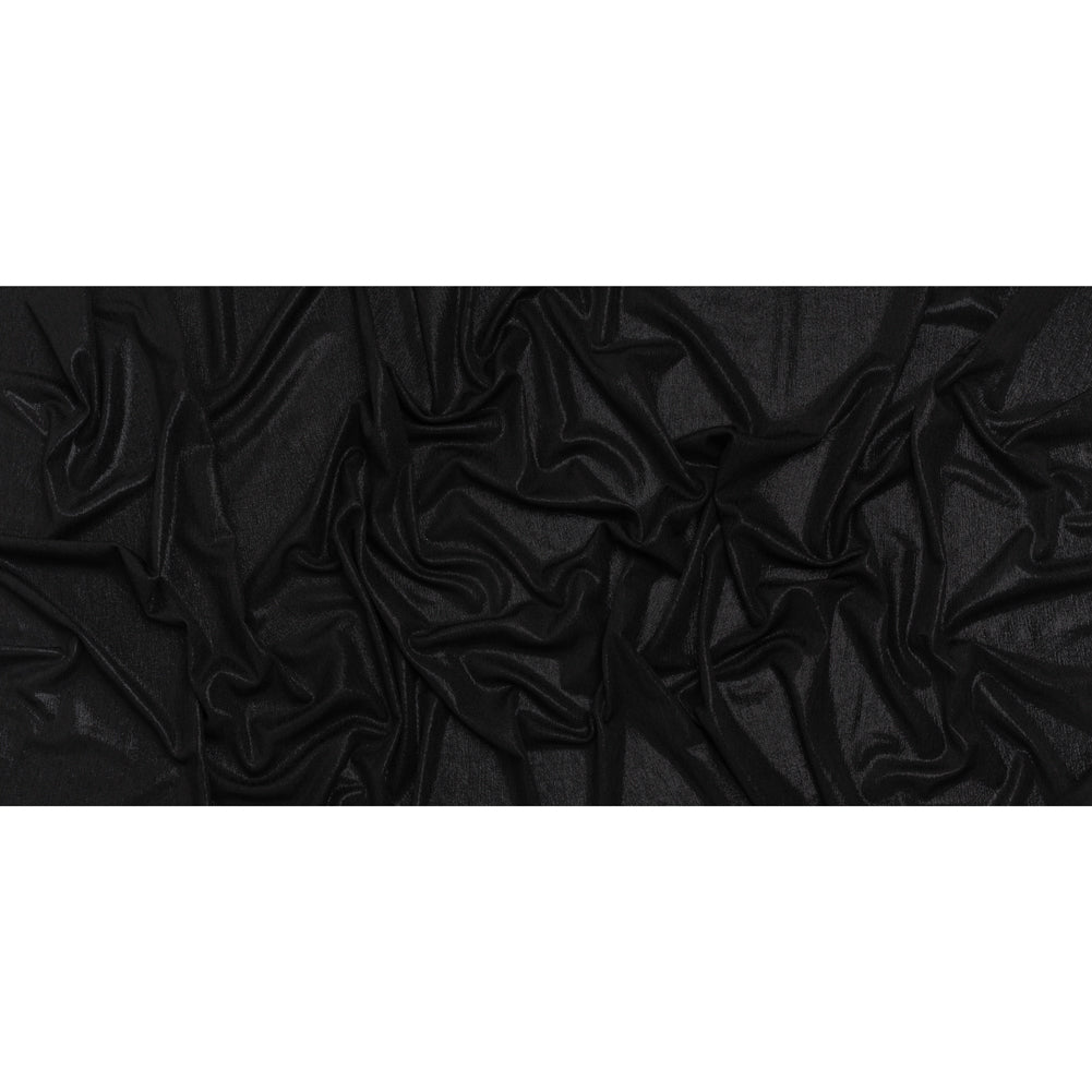 Metallic Foiled Uneven Stretch Rib Knit - Black on Black - Estelle Collection Full