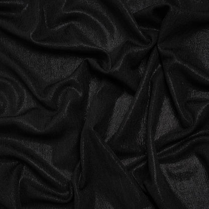 Metallic Foiled Uneven Stretch Rib Knit - Black on Black - Estelle Collection