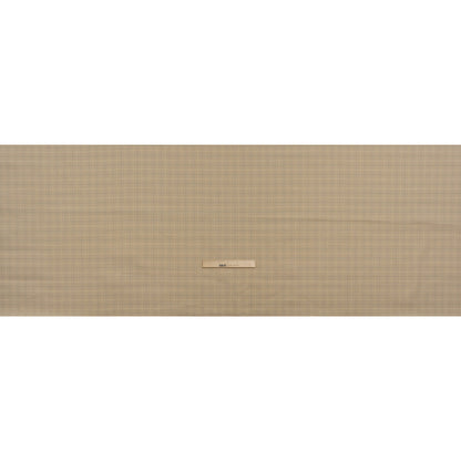 Medium Weight Linen Woven - Beige and Sage Green Windowpane Tattersall Check Plaid