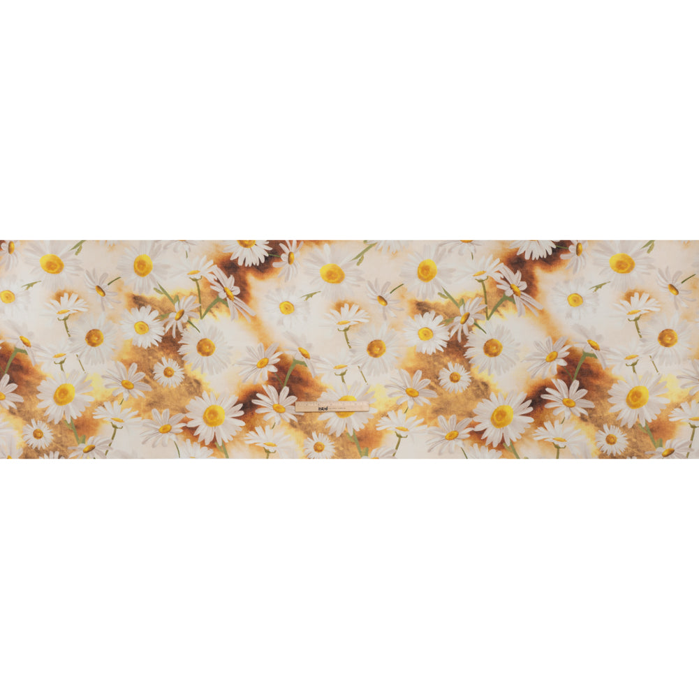 Medium Weight Linen Woven Print - Sun Yellow and White Daisies - Full - Image 5 of 6