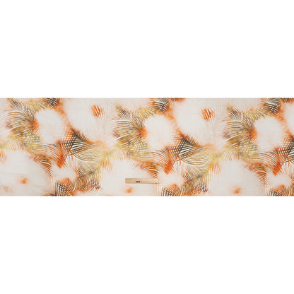 Medium Weight Linen Woven Print - Blush, Olive and White Illuminated Palm Leaves