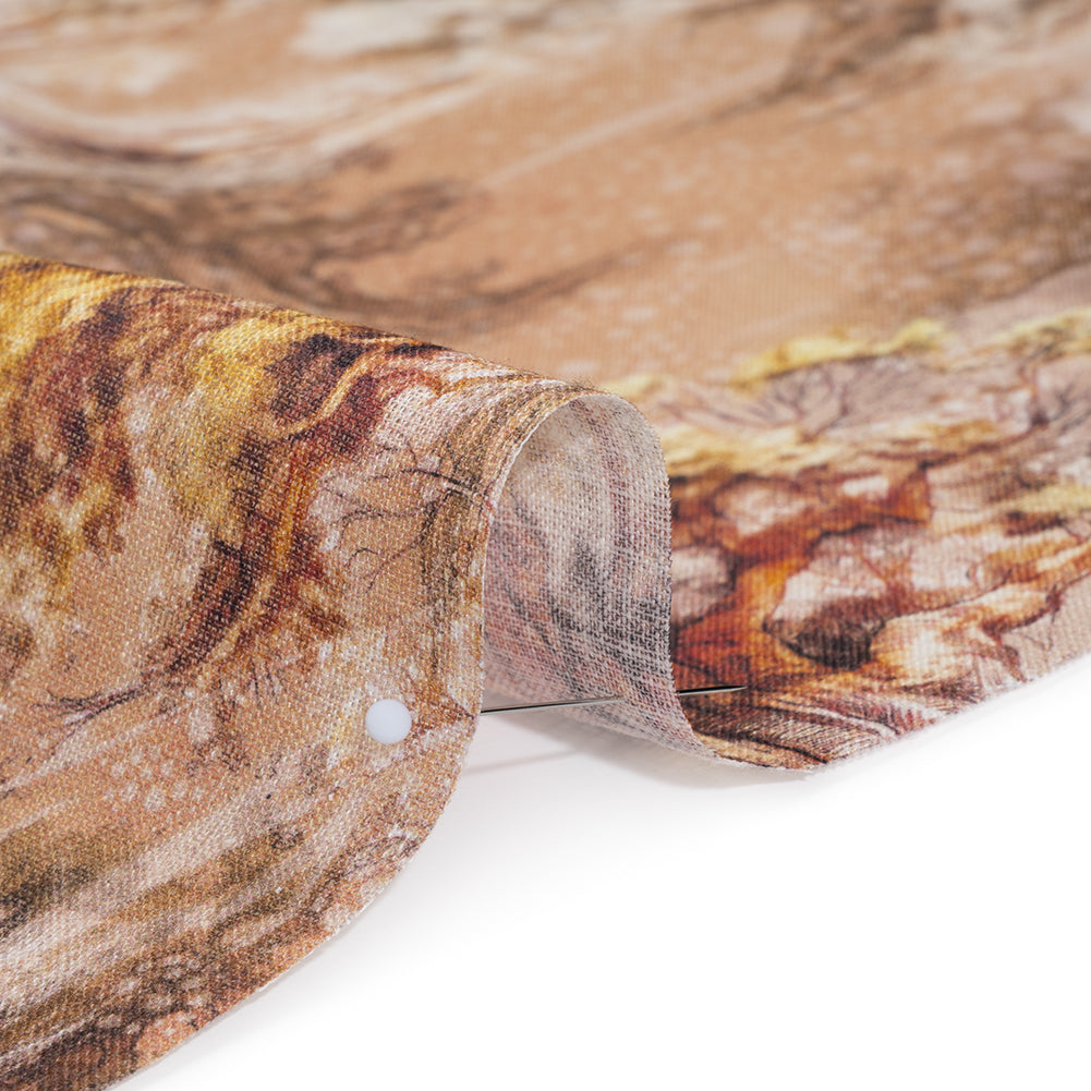 Medium Weight Linen Woven Print - Tan and Beige Giant Trees - Full - Image 4 of 6