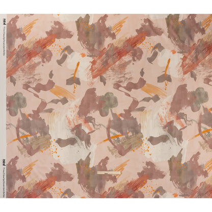 Brushed Cotton Woven - Pink, Taupe and Rose Painterly Abstract - Mood Exclusive Rosewash Strokes Print Full