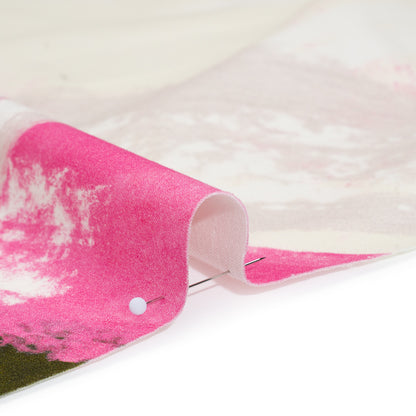 Brushed Cotton Woven - Pink, Olive Green and Cream Big Abstract Brushstrokes - Mood Exclusive Palette Play Print