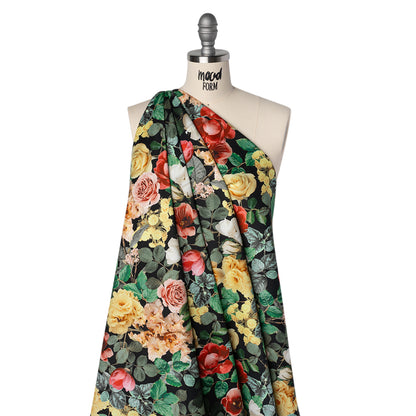 Brushed Cotton Woven - Red, Green and Yellow Photorealistic Florals - Mood Exclusive Botanica Viva Print