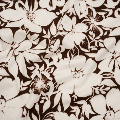 Brushed Cotton Woven - Brown and Ivory Floral - Mood Exclusive Whitewash Bloom Print