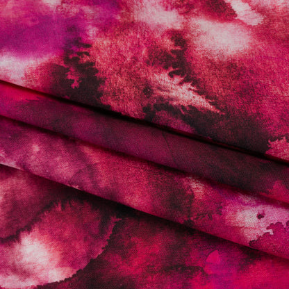 Linen and Rayon Woven - Hot Pink, Purple and Charcoal Abstract Tie Dye - Mood Exclusive Dyed & Delicate Print