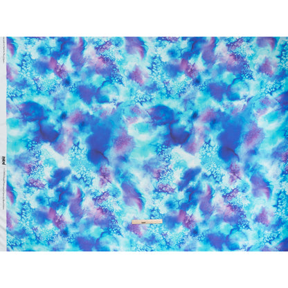 Rayon Challis - Blue, Seafoam and Purple Tie Dye - Mood Exclusive Tide and True Print Full