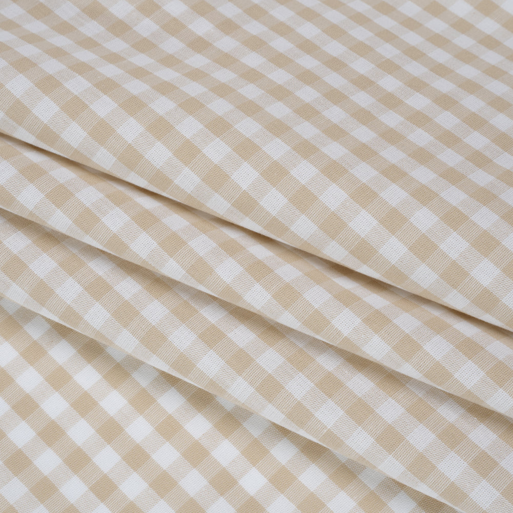 Cotton Gingham 0.25" - Beige - Londrina Collection Folded