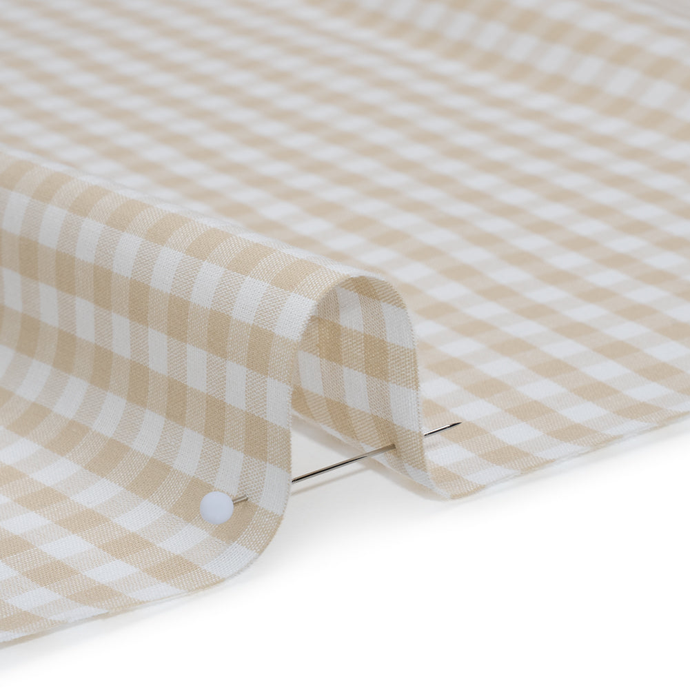 Cotton Gingham 0.25" - Beige - Londrina Collection Detail