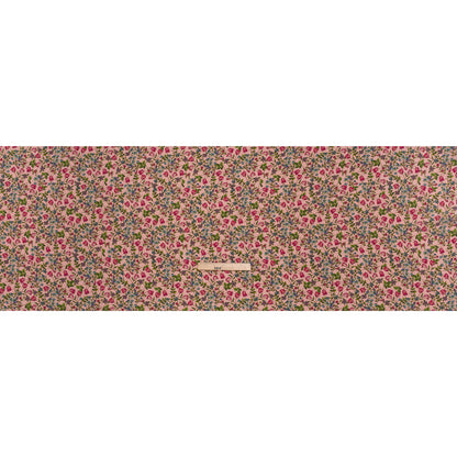 Silk Crepe de Chine Print Made in Italy - Pink, Sky Blue and Green Little Flowers - Deadstock