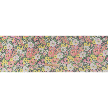 Silk Voile Print Made in Italy - Pink, Yellow and Green Flower Garden - Deadstock