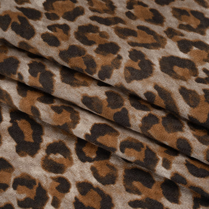 Stretch Cotton Matelasse Print Made in Italy - Beige, Brown and Black Cheetah Print on Diamonds - Deadstock