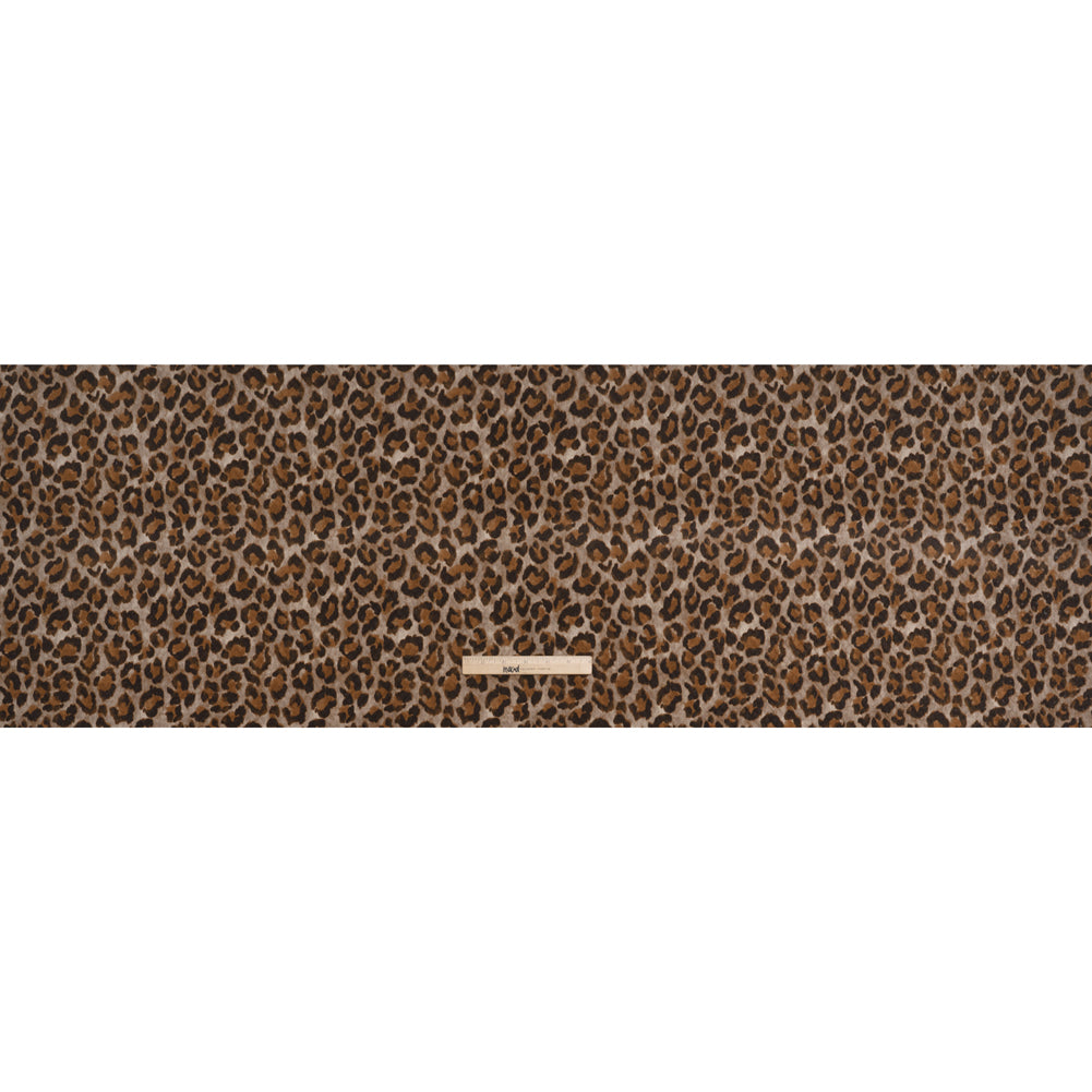 Stretch Cotton Matelasse Print Made in Italy - Beige, Brown and Black Cheetah Print on Diamonds - Deadstock - Full