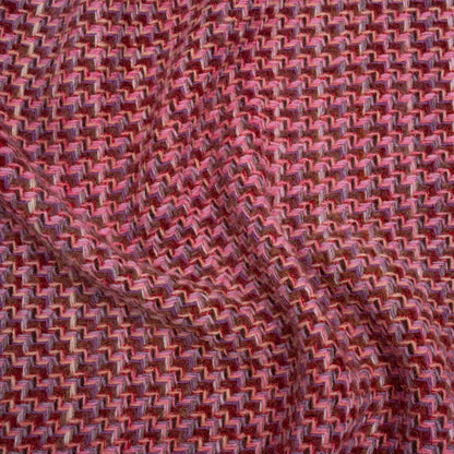Wool Blend Tweed Twill Made in Italy - Pink, Rust Red and Purple